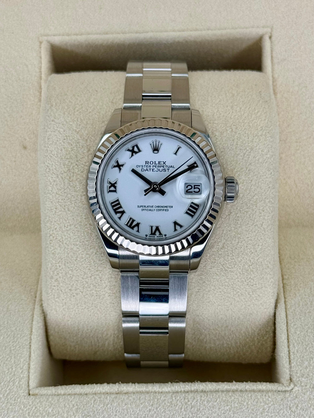 2021 Rolex Lady Datejust 28mm 279174 Stainless Steel Oyster White Dial