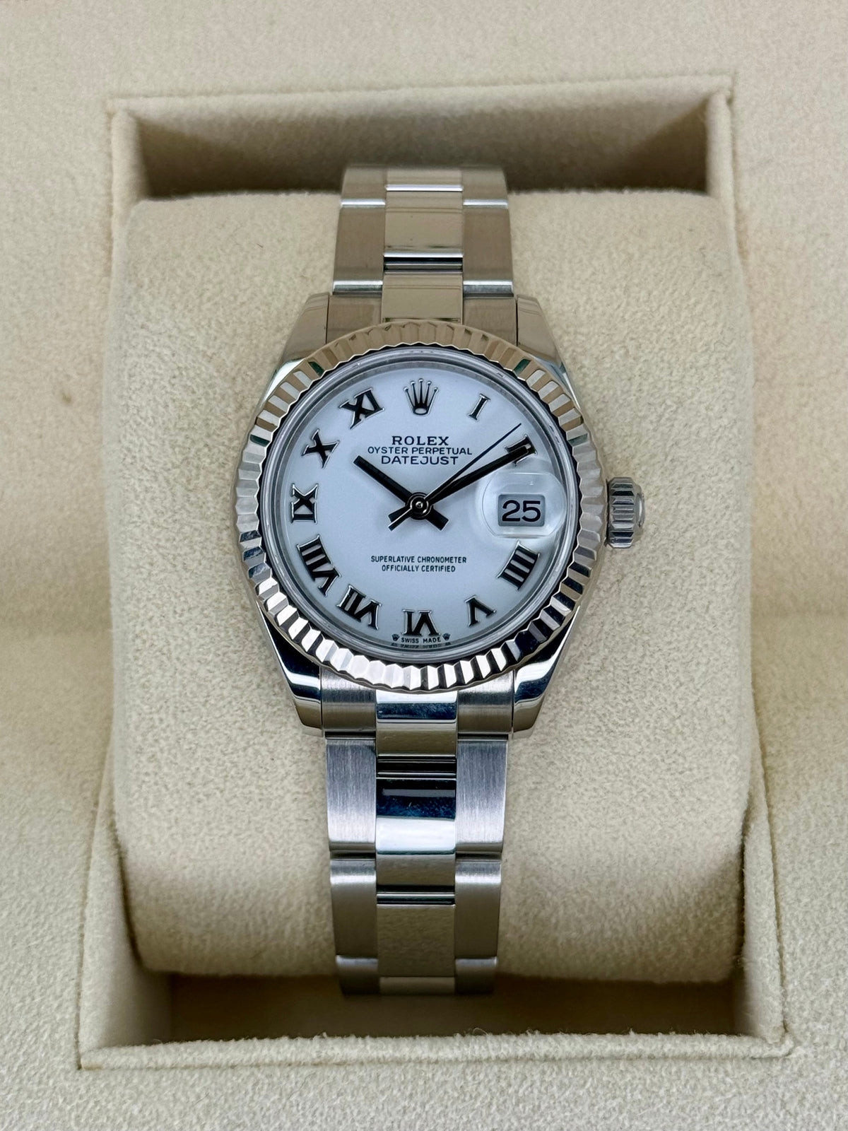 2021 Rolex Lady Datejust 28mm 279174 Stainless Steel Oyster White Dial