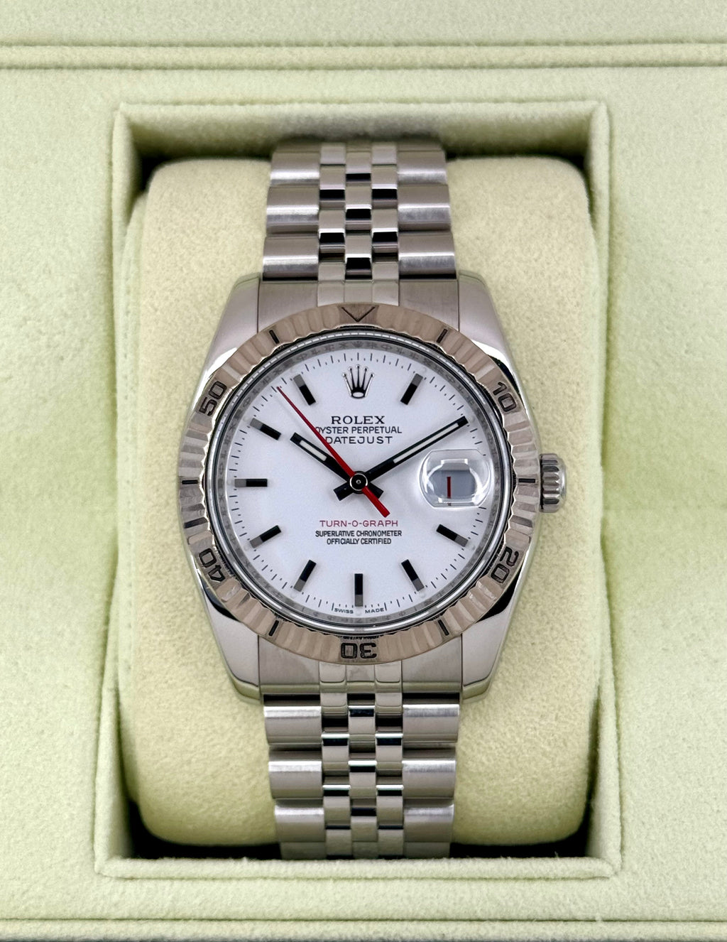 2006 Rolex Datejust Turn-O-Graph 36mm 116264 Jubilee White Dial