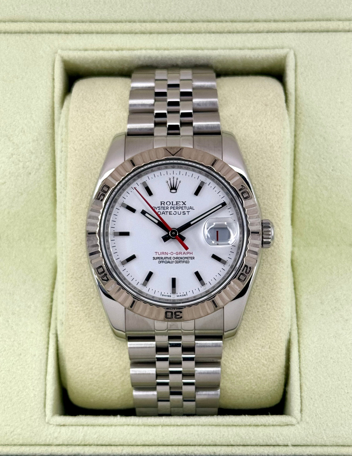 2006 Rolex Datejust Turn-O-Graph 36mm 116264 Jubilee White Dial