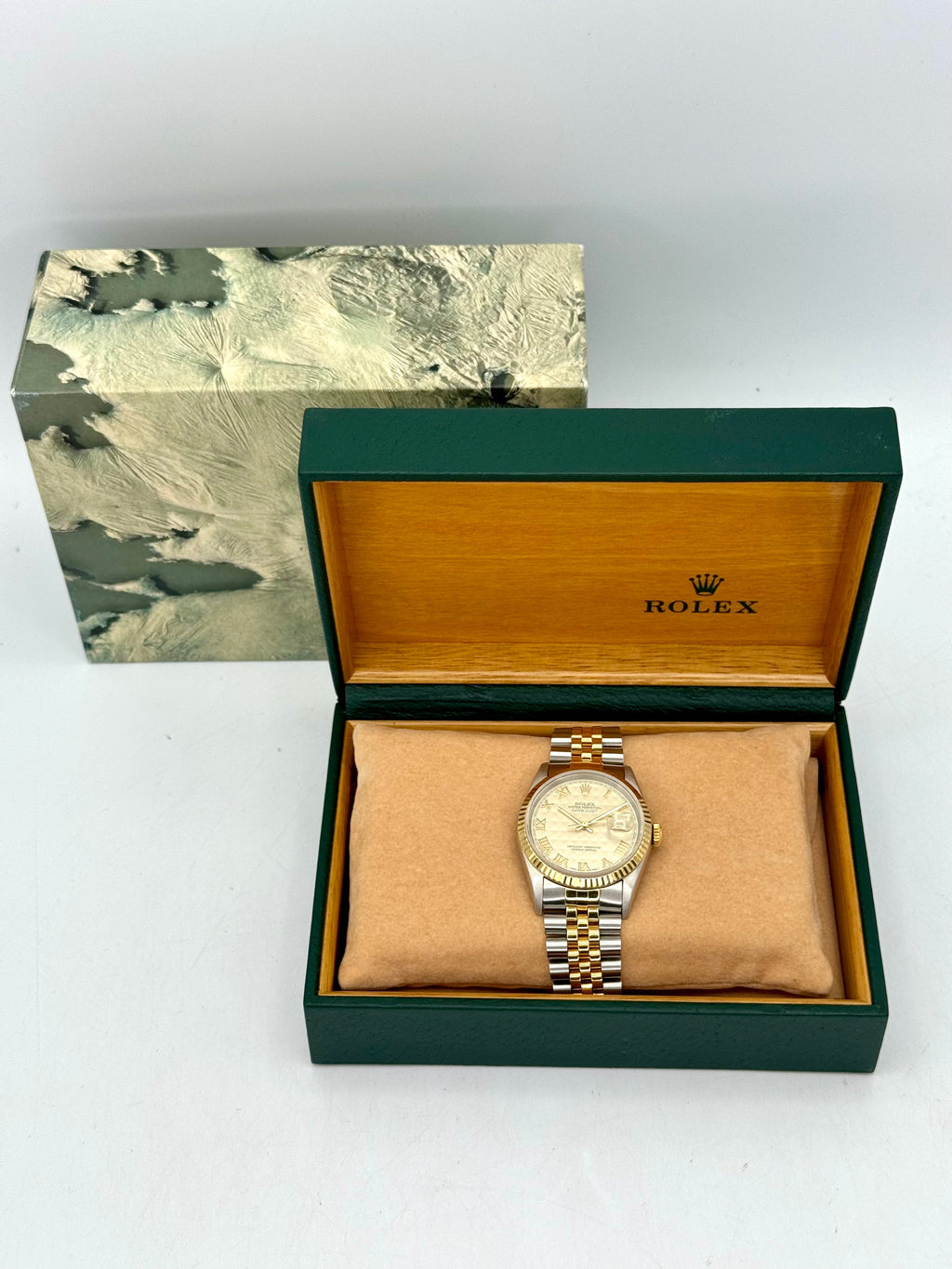1995 Rolex Datejust 36mm 16233 Two-Tone White Pyramid Dial