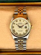 1995 Rolex Datejust 36mm 16233 Two-Tone White Pyramid Dial