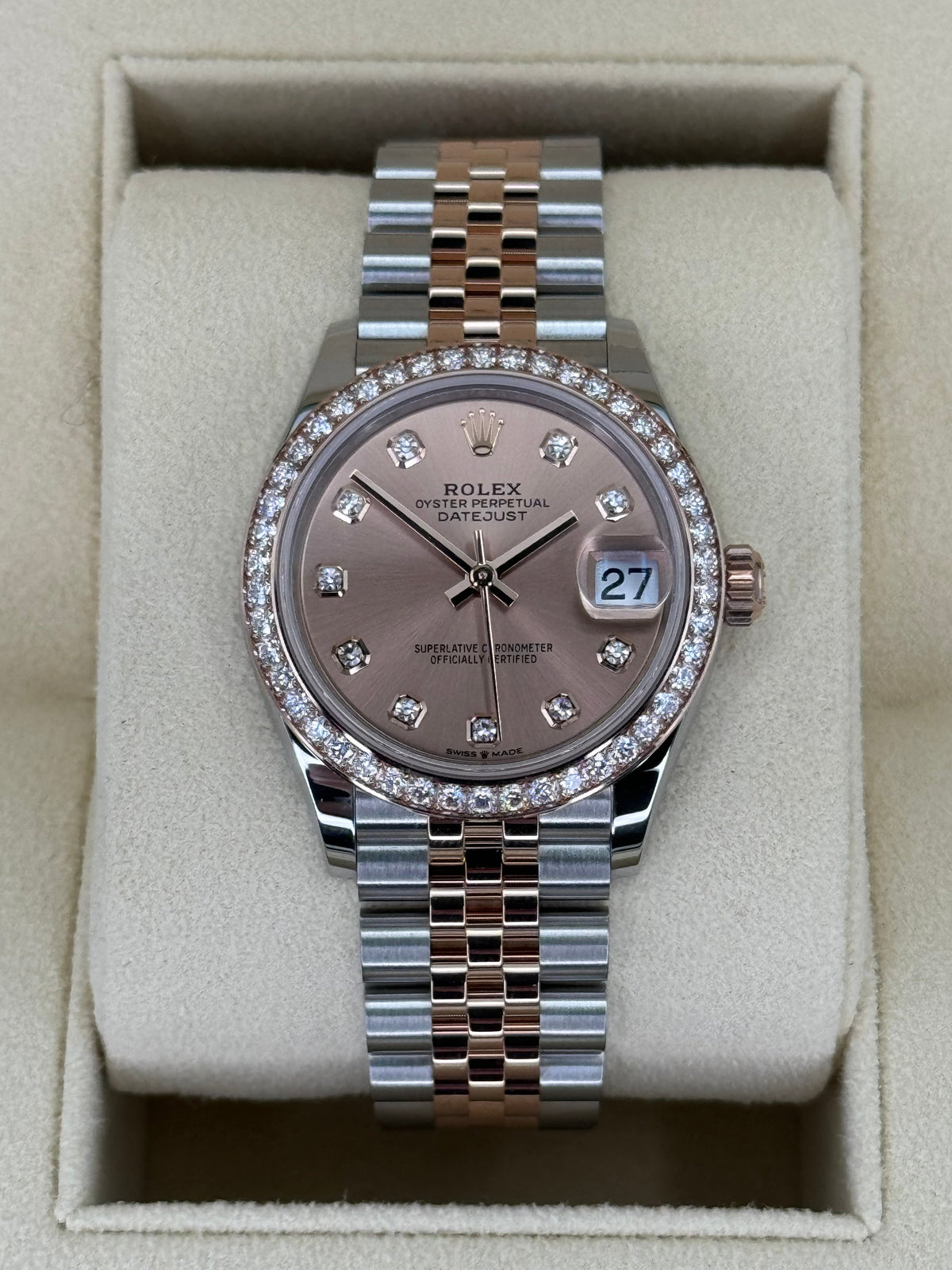 NEW 2023 Datejust 31mm 278381RBR Two-Tone Rose 10 Diamond Dial