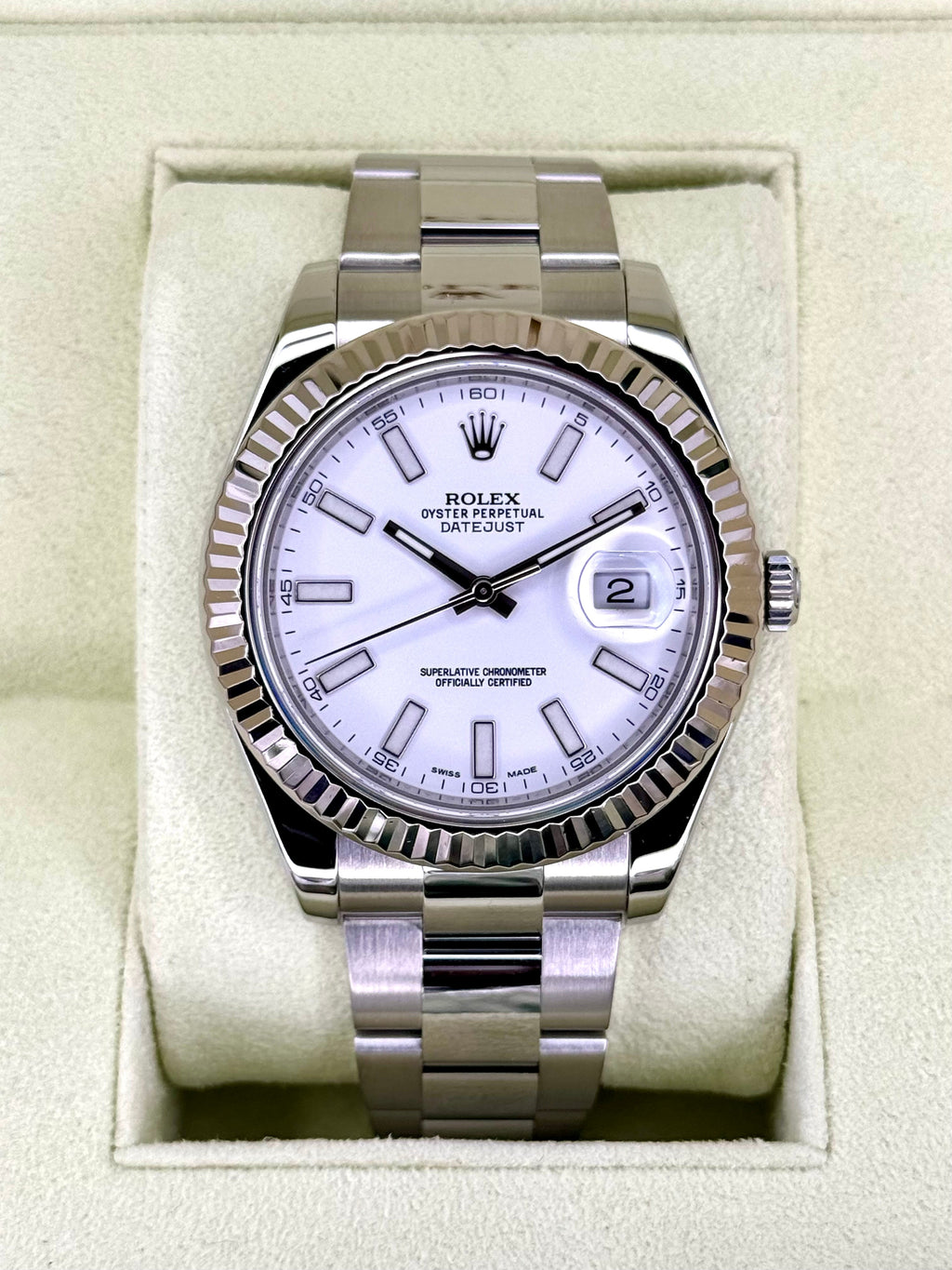 Rolex Datejust 41mm 116334 Stainless Steel Oyster White Dial