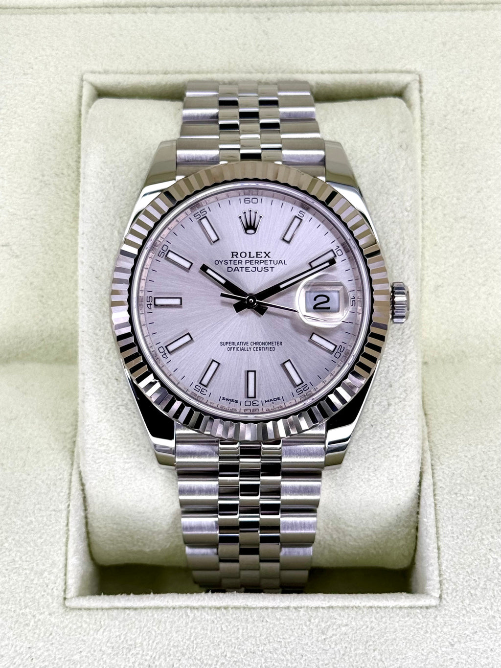 2017 Rolex Datejust 41mm 126334 Stainless Steel Jubilee Silver Dial