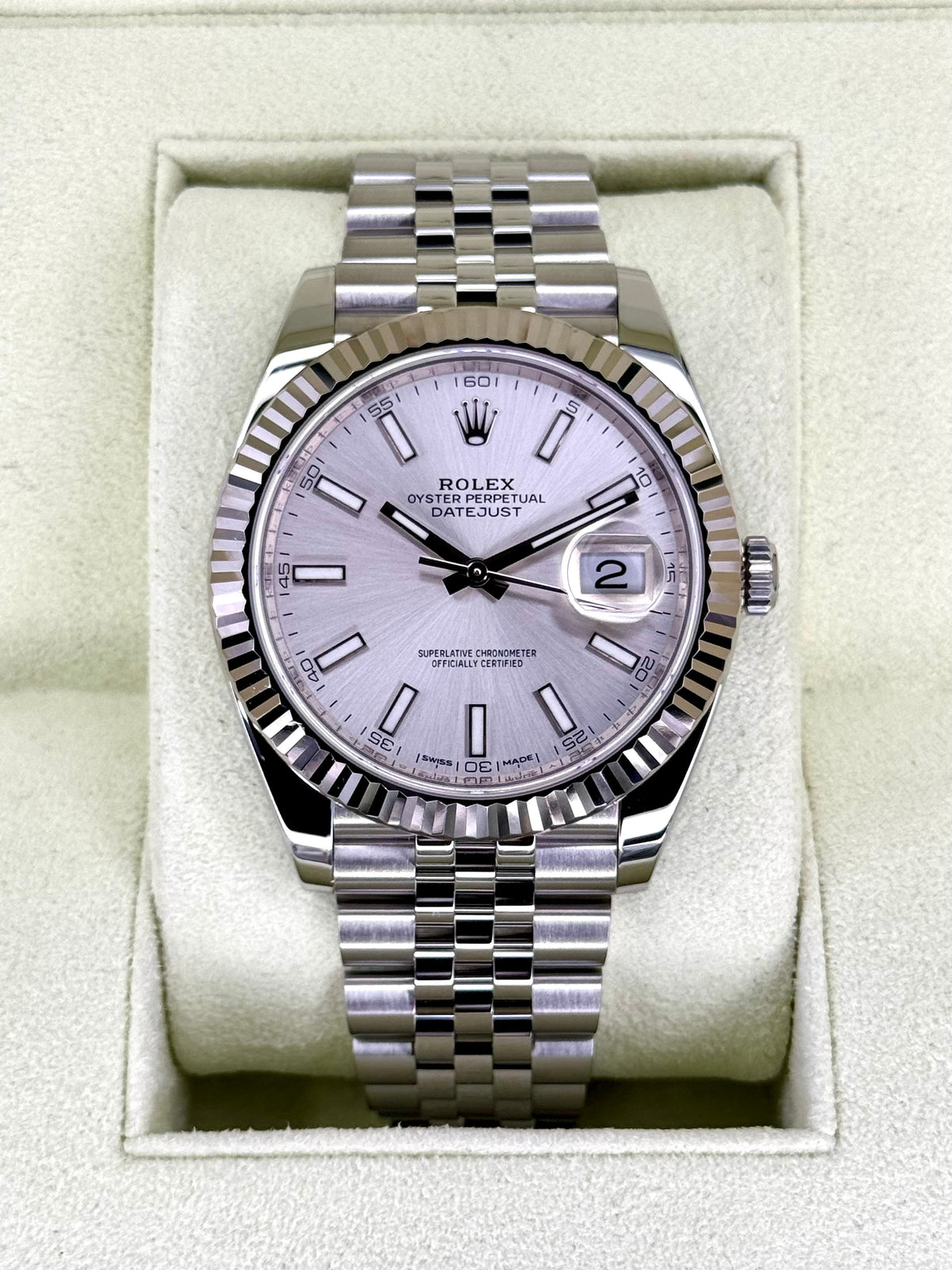 2017 Rolex Datejust 41mm 126334 Stainless Steel Jubilee Silver Dial