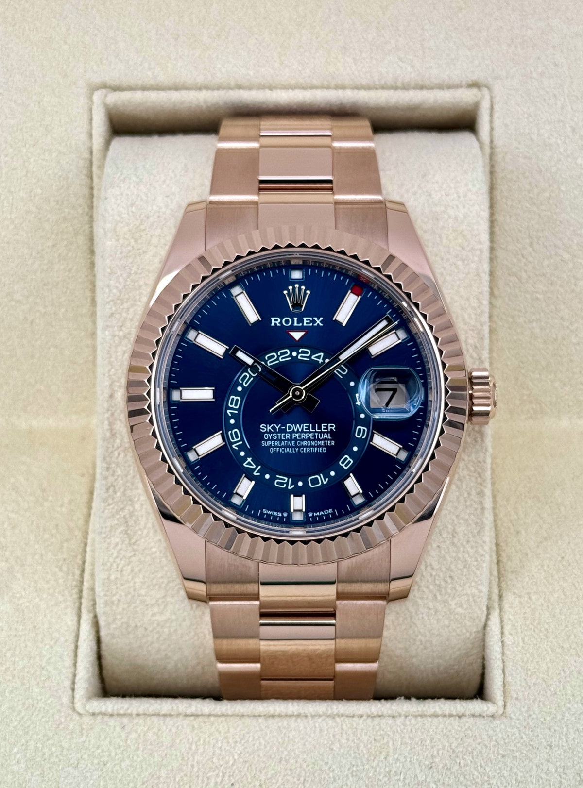 2023 Rolex Sky-Dweller 42mm 336935 Rose Gold Blue Dial