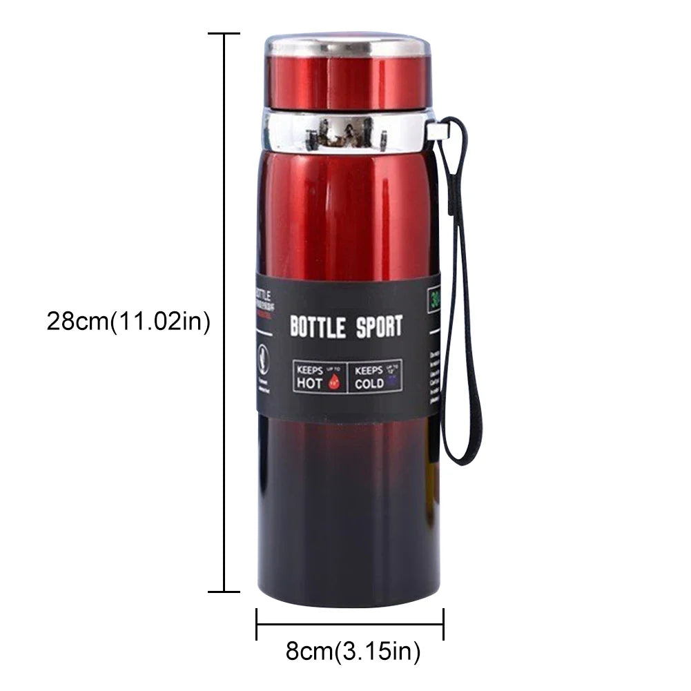 1L Insulated Thermal Cup with Handle Keep Cold and Hot Water Bottle Stainless Steel Vacuum Flasks Thermos Bottle for Outdoor Spo