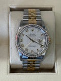 Rolex Datejust 36mm 16233 Two-Tone White Pyramid Roman Numeral Dial